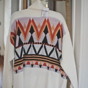 NWT Forever 21 Geo Turtleneck Sweater